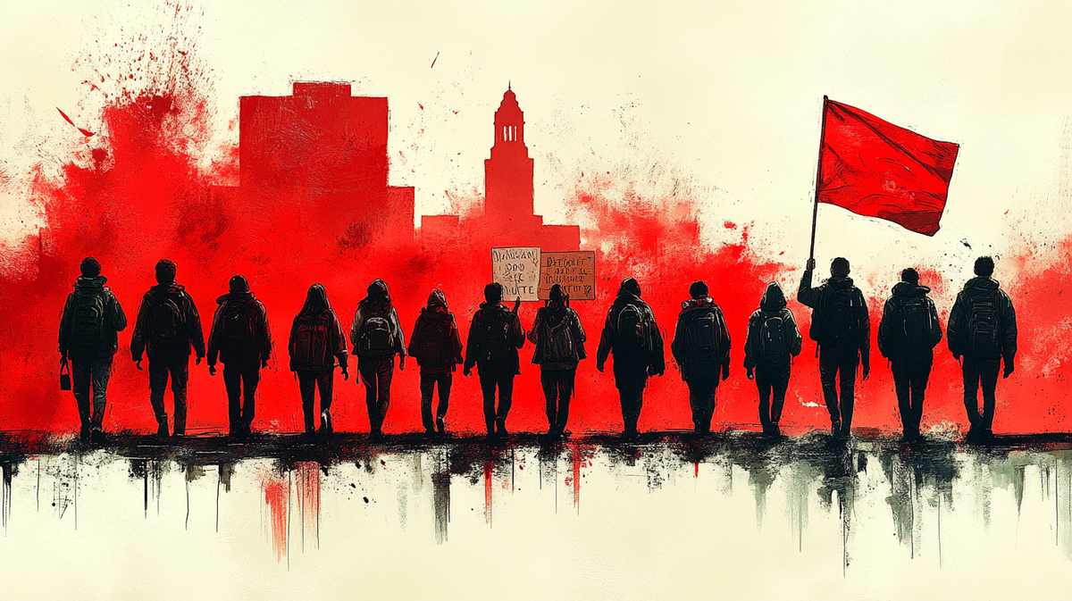 Harlan Students Walk to Courthouse in ICE Protest